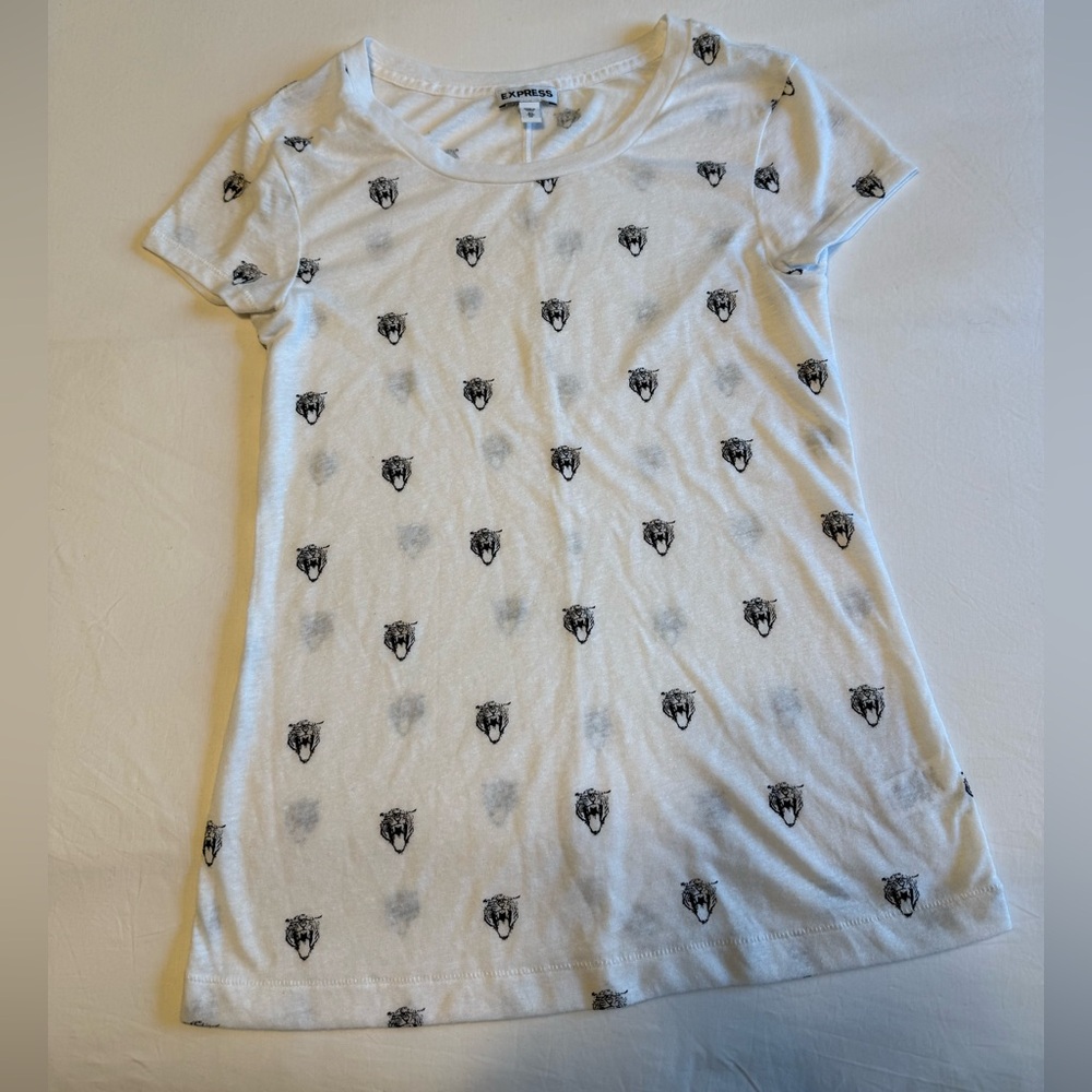 Express White and Black Graphic Tee